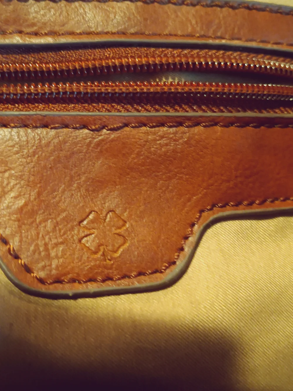 Lucky Brand Drawstring Backpack with Brown Leather Trim